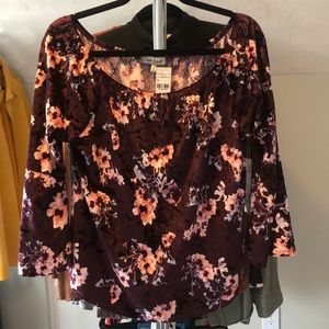 Velour Floral Top